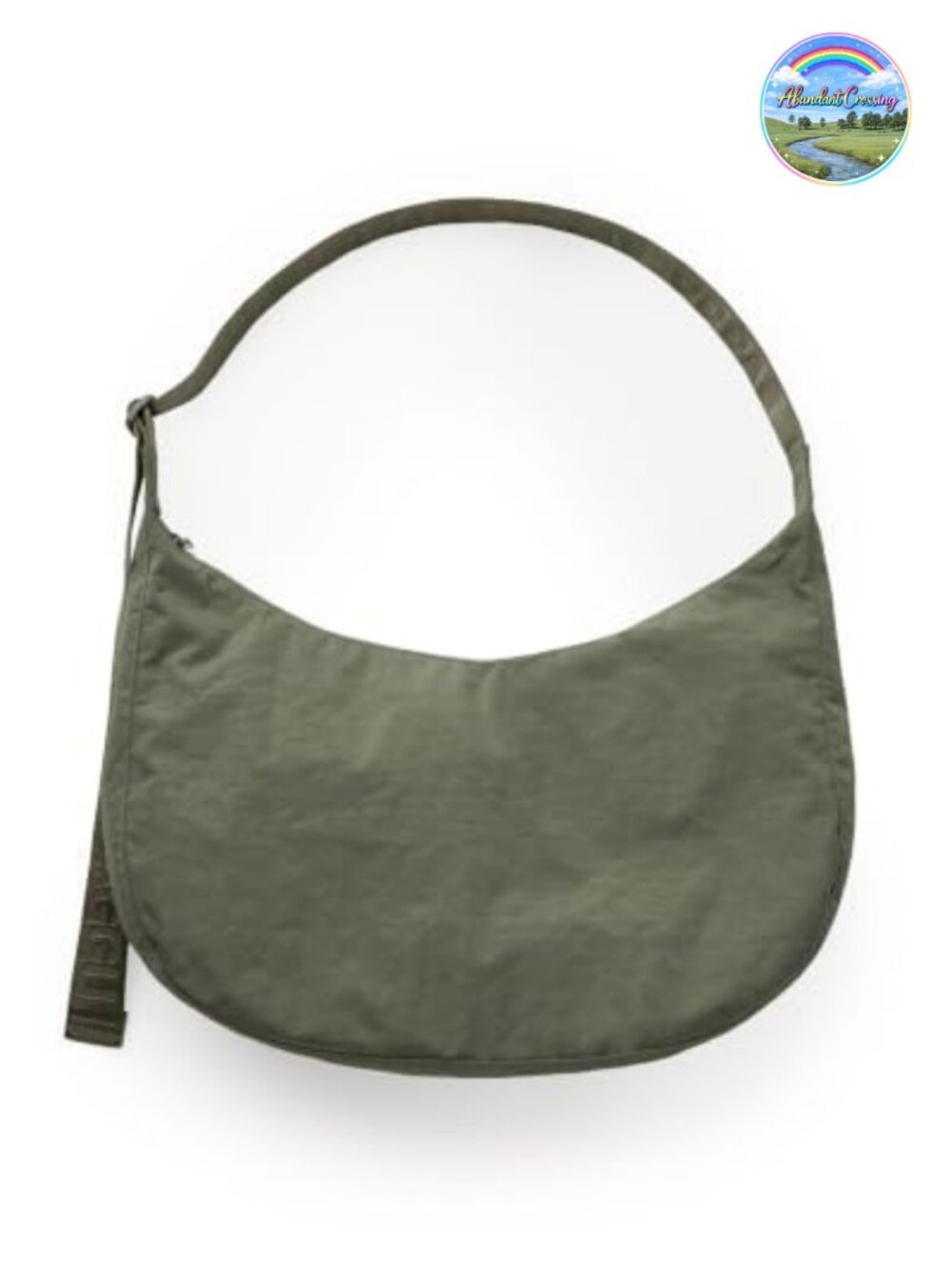 Large Nylon Crescent Bag Crossbody Recycled Heavyweight Nylon Machine Washable